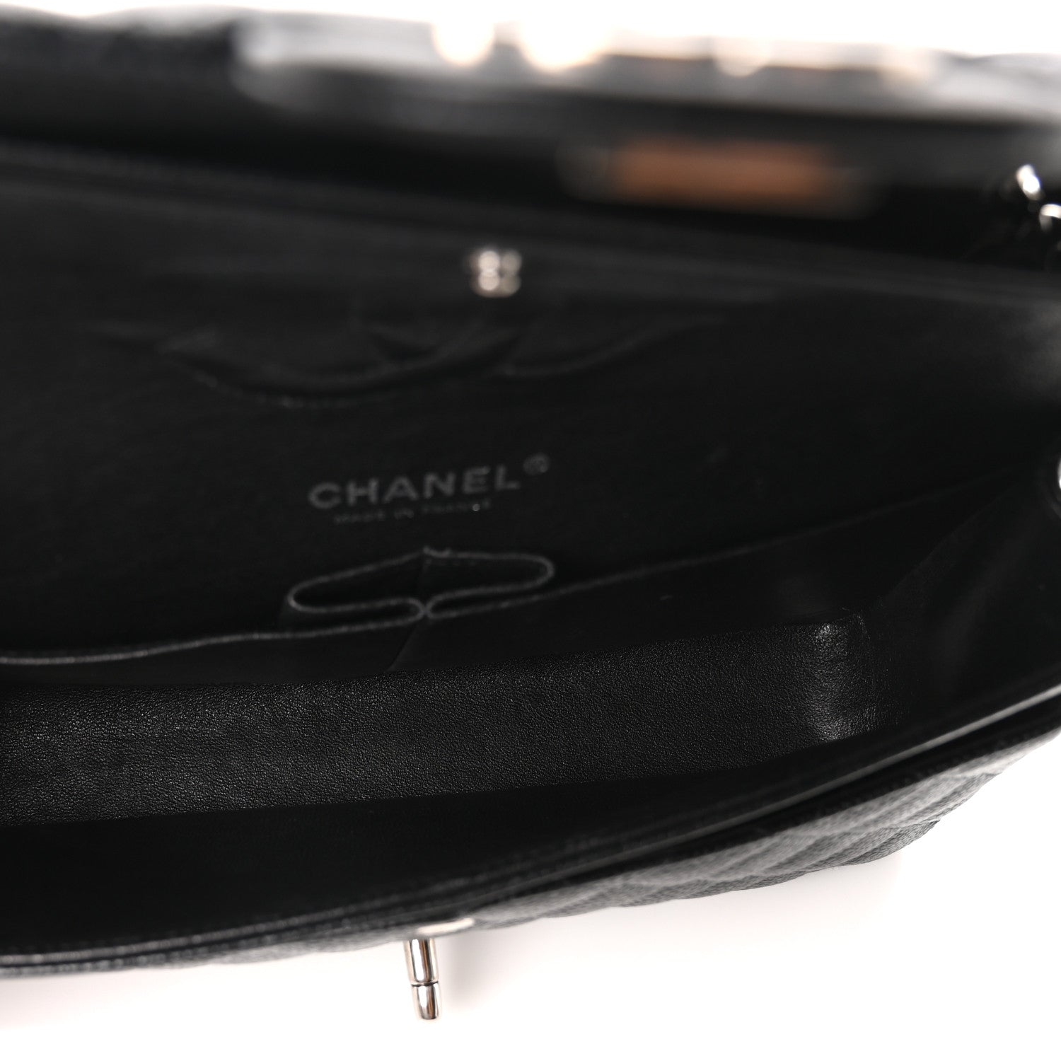 Caviar Quilted Medium Double Flap Black