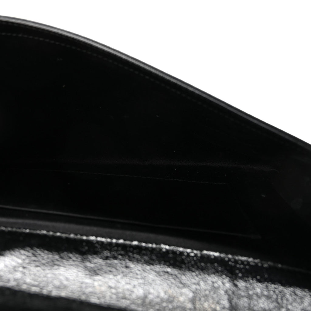 Textured Patent Monogram Large Belle De Jour Clutch Black