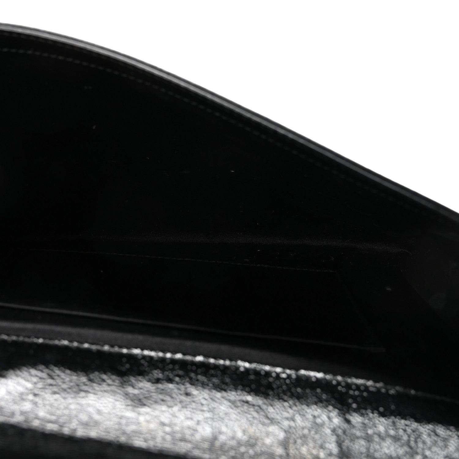 Textured Patent Monogram Large Belle De Jour Clutch Black