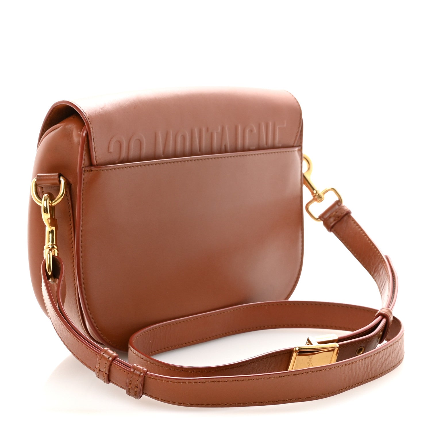 Box Calfskin Medium Bobby Flap Dark Tan