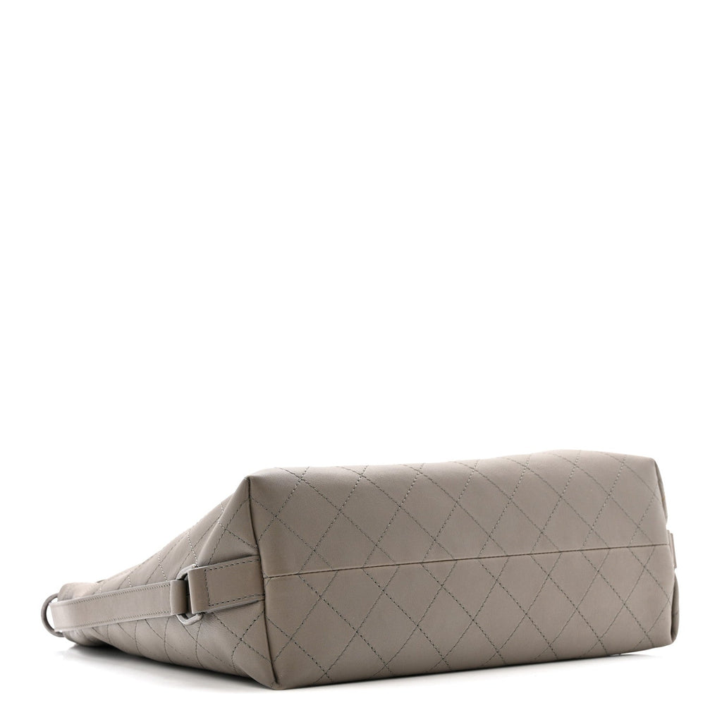 Calfskin Stitched Large Hobo Grey