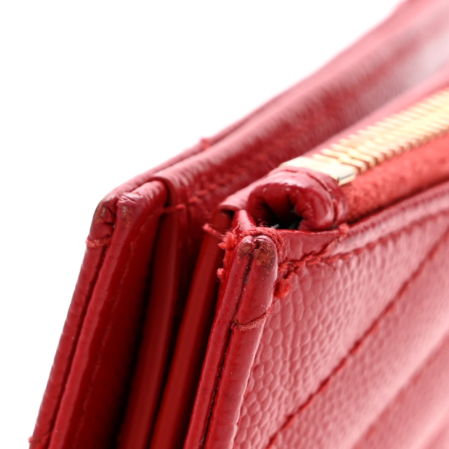 Grain De Poudre Matelasse Chevron Monogram Zipped  Case Bandana Red
