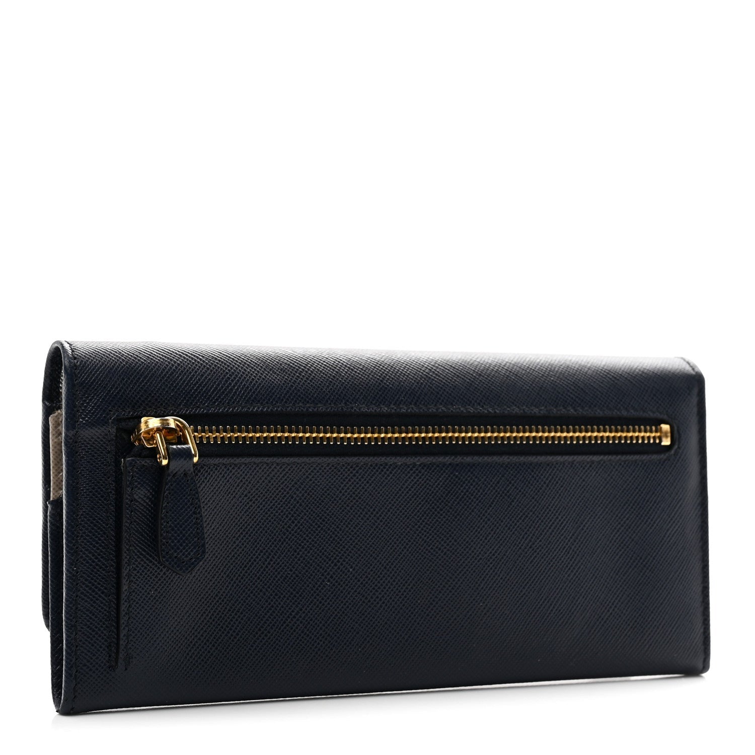Saffiano Metal Continental Flap Wallet Baltico Argento