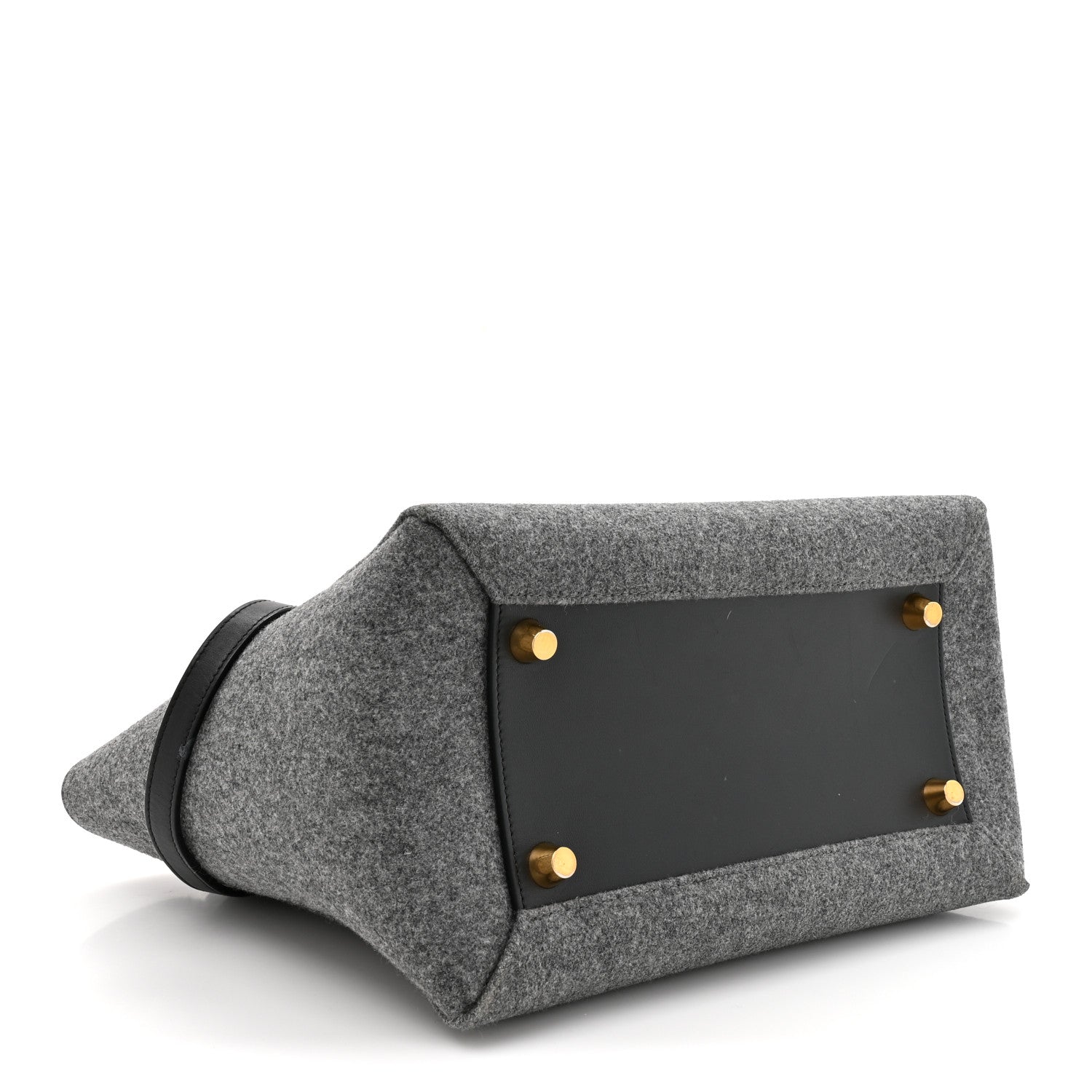 Felt Smooth Calfskin Mini Belt Bag Grey Black
