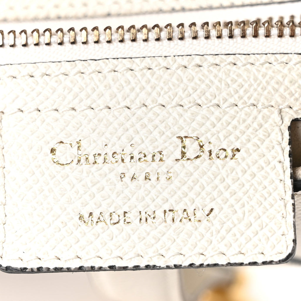 Grained Calfskin Saddle Bag White