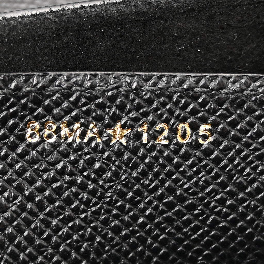 Grained Calfskin Saddle Bag Black
