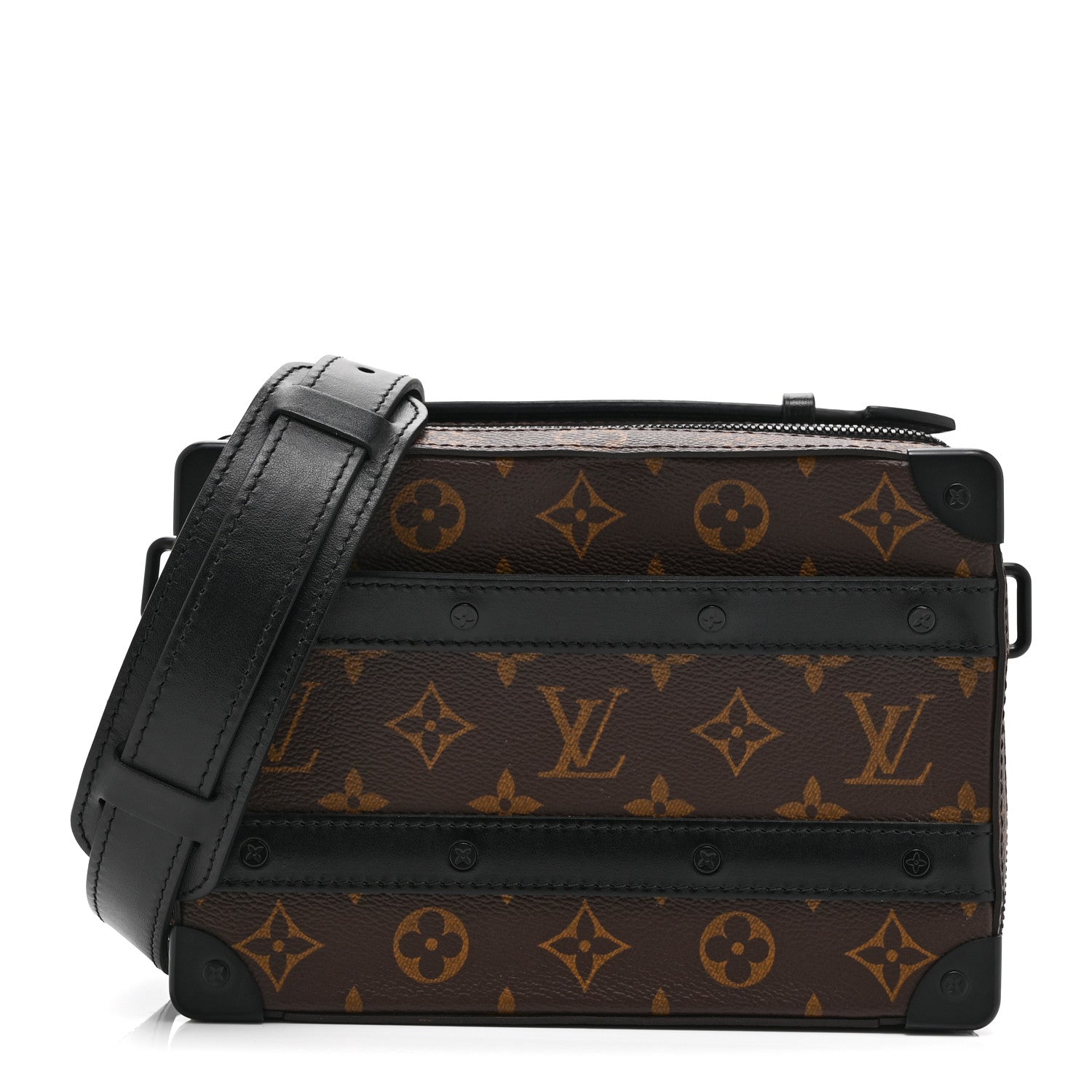 Monogram Macassar Handle Soft Trunk Black