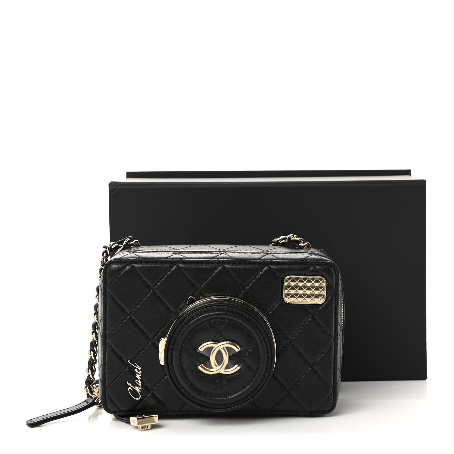 Lambskin Quilted Coco Click Bag Black