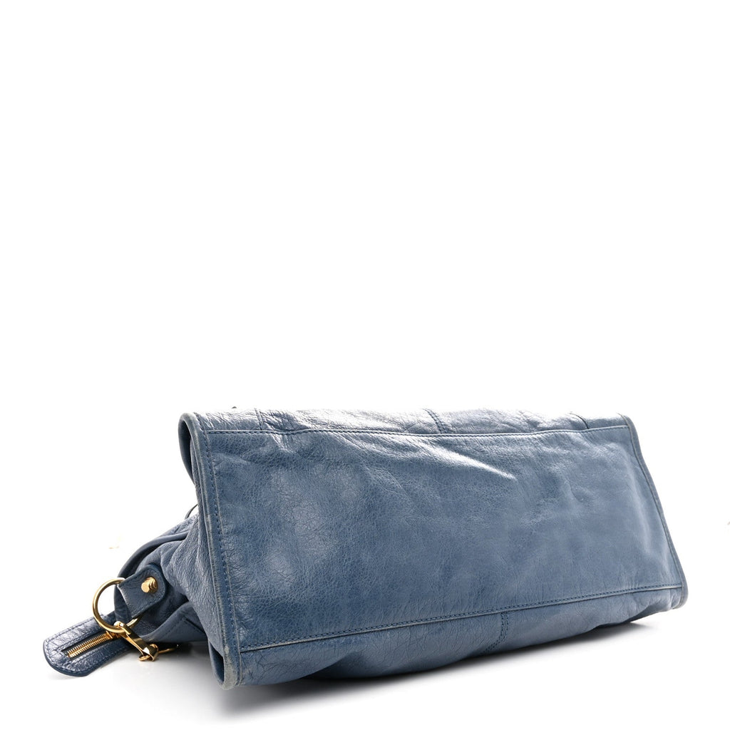 Agneau Giant 12 Gold Hardware Part Time Bleu Persan
