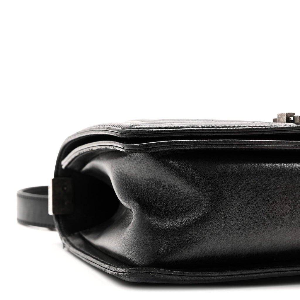 Lambskin Quilted Medium Boy Flap Black
