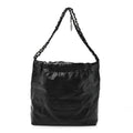 Shiny Calfskin Quilted Small Chanel 22 So Black