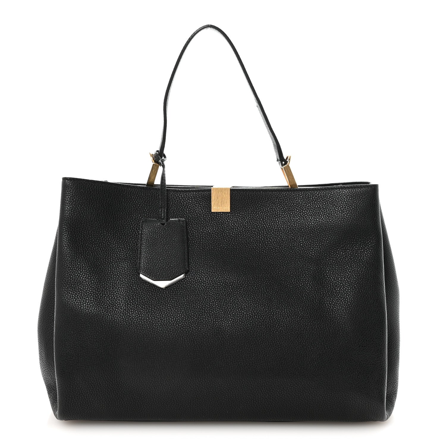 Calfskin Le Dix Soft Cabas M Shoulder Bag Black