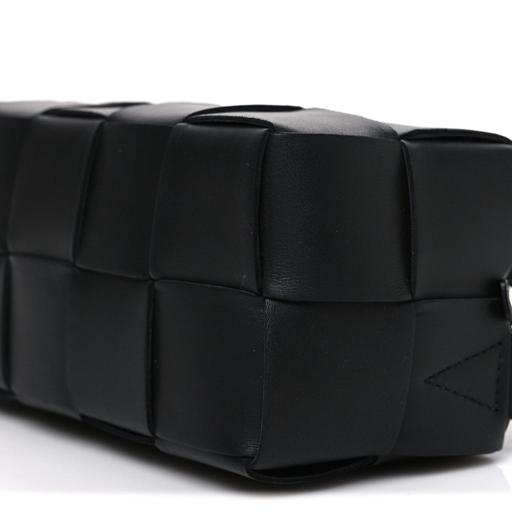 Lambskin Maxi Intrecciato Small Brick Cassette Bag Black
