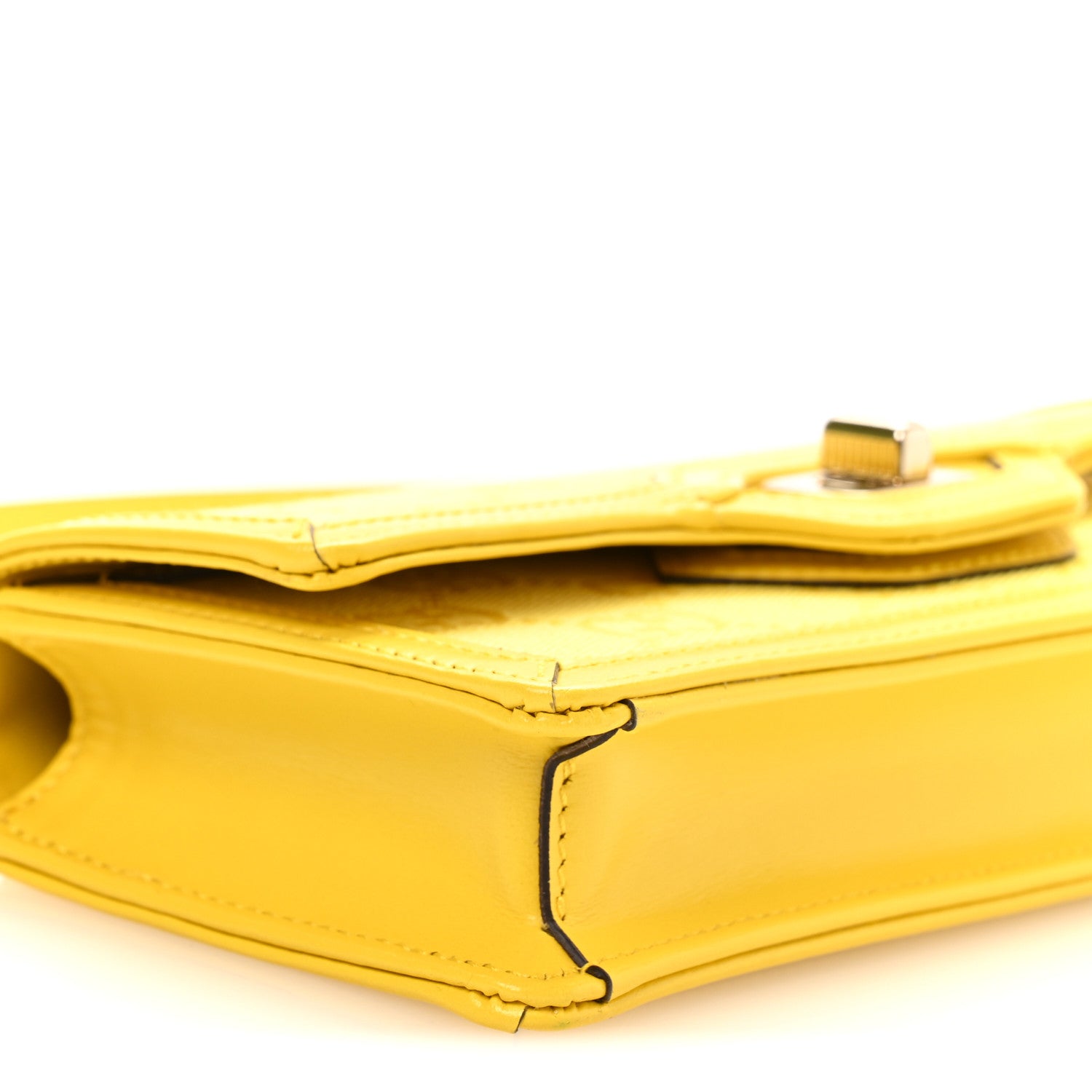 GG Monogram Scratch Lux Calfskin Mini Luce Shoulder Bag Yellow
