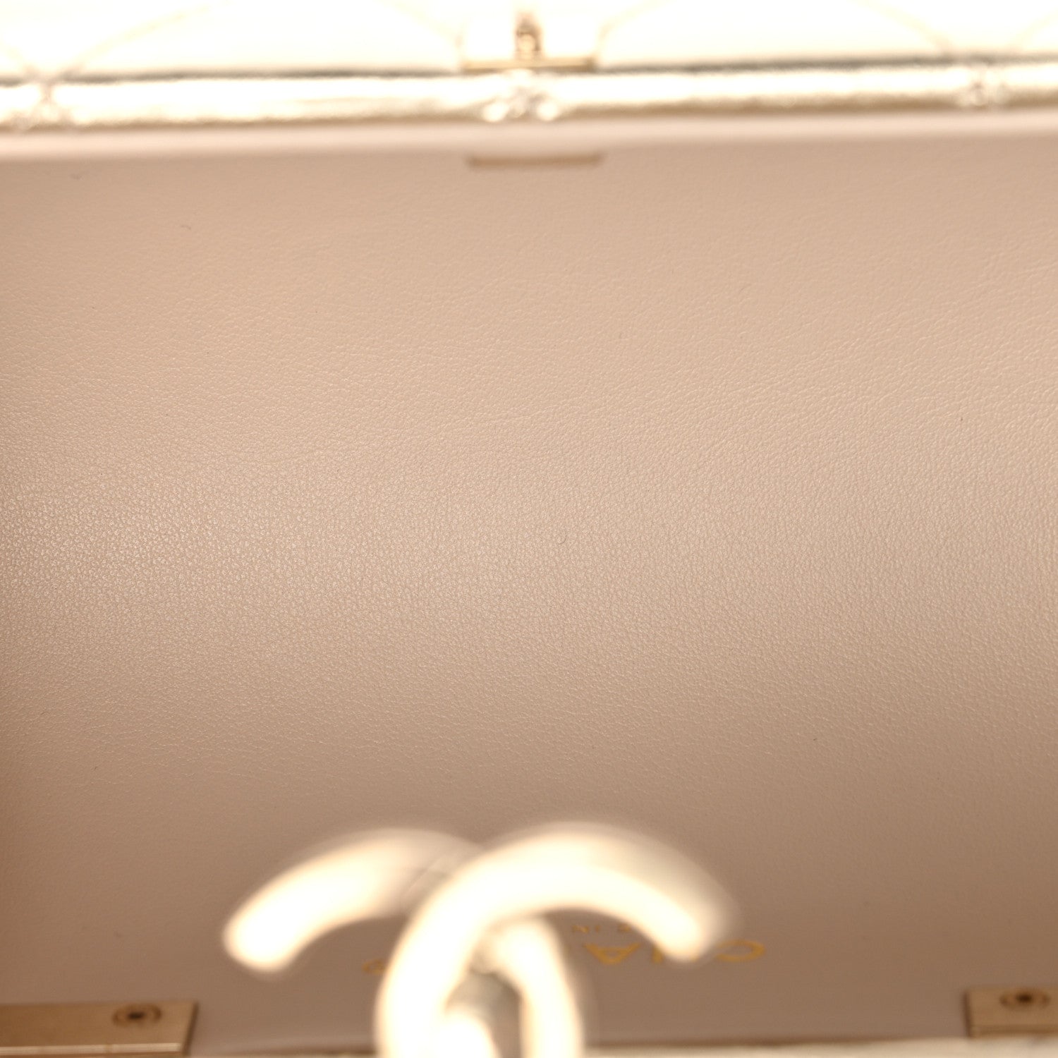 Metallic Lambskin Quilted Barrel Crossbody Bag Gold