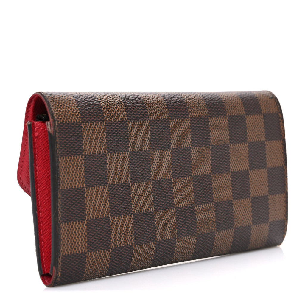 Damier Ebene Emilie Wallet Red
