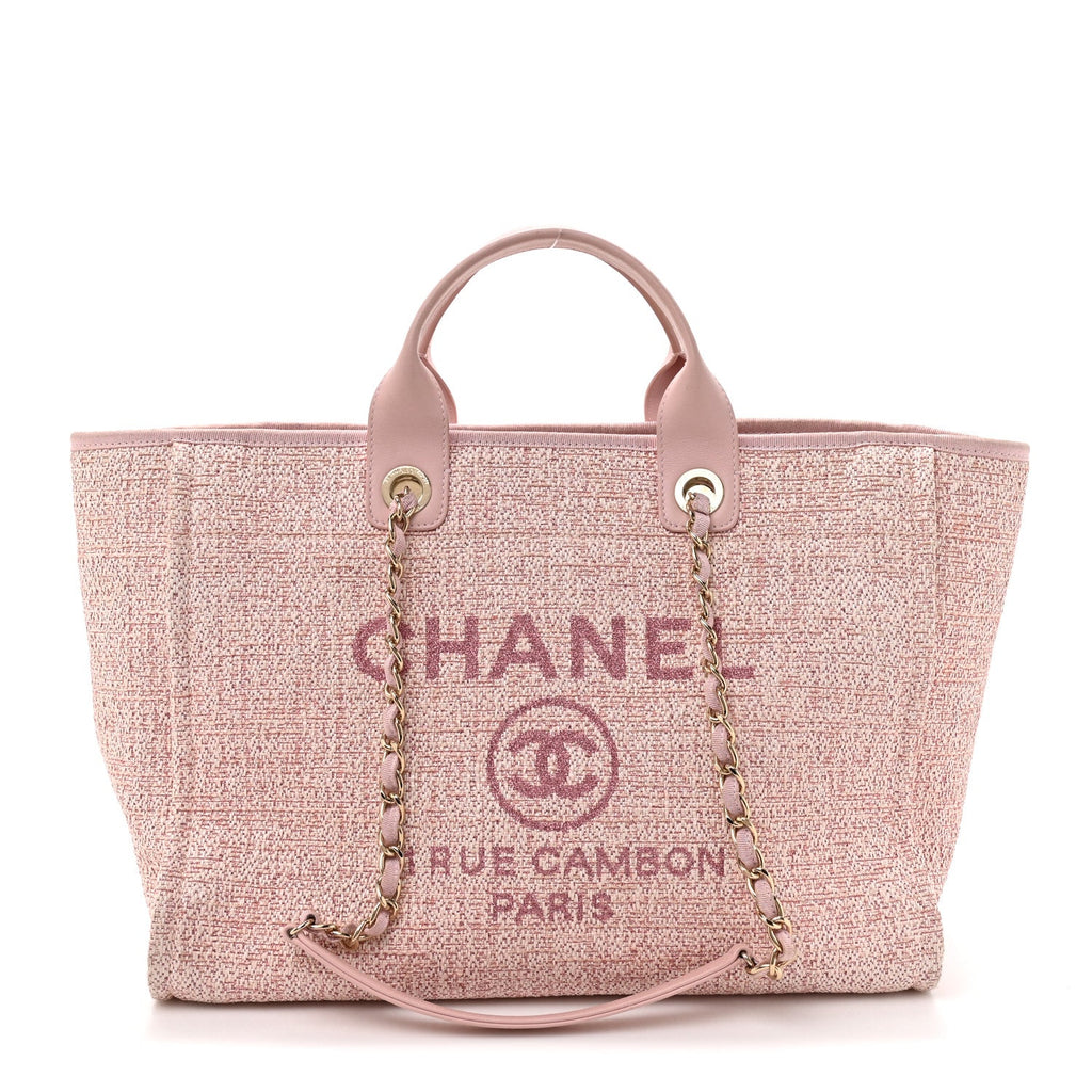 Lurex Boucle Deauville Medium Tote  Pink