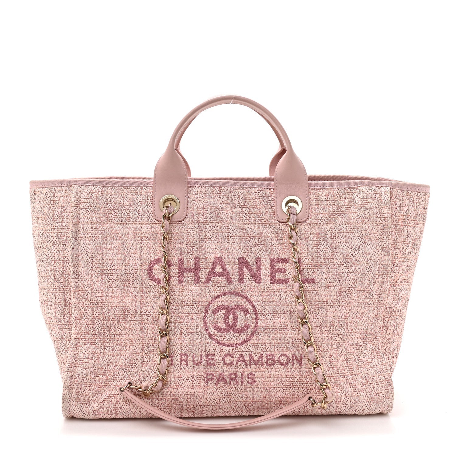 Lurex Boucle Deauville Medium Tote  Pink