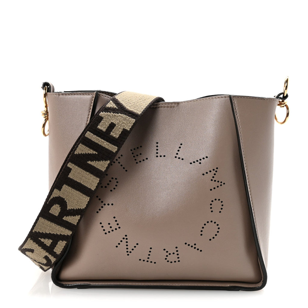 Eco Alter Nappa Perforated Logo Mini Crossbody Dark Taupe