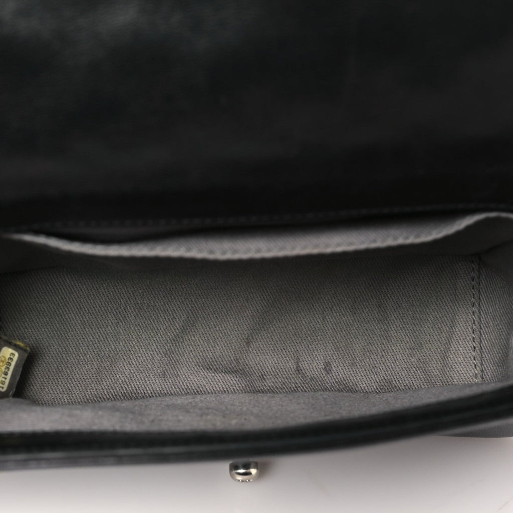 Lambskin Galuchat Stingray Small Boy Crossbody Flap Black