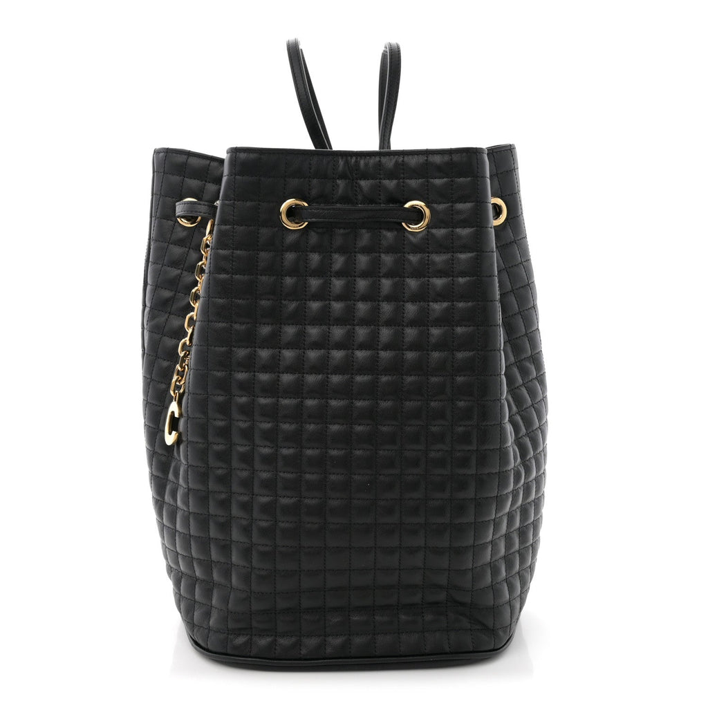 Calfskin Quilted Small C Backpack Black