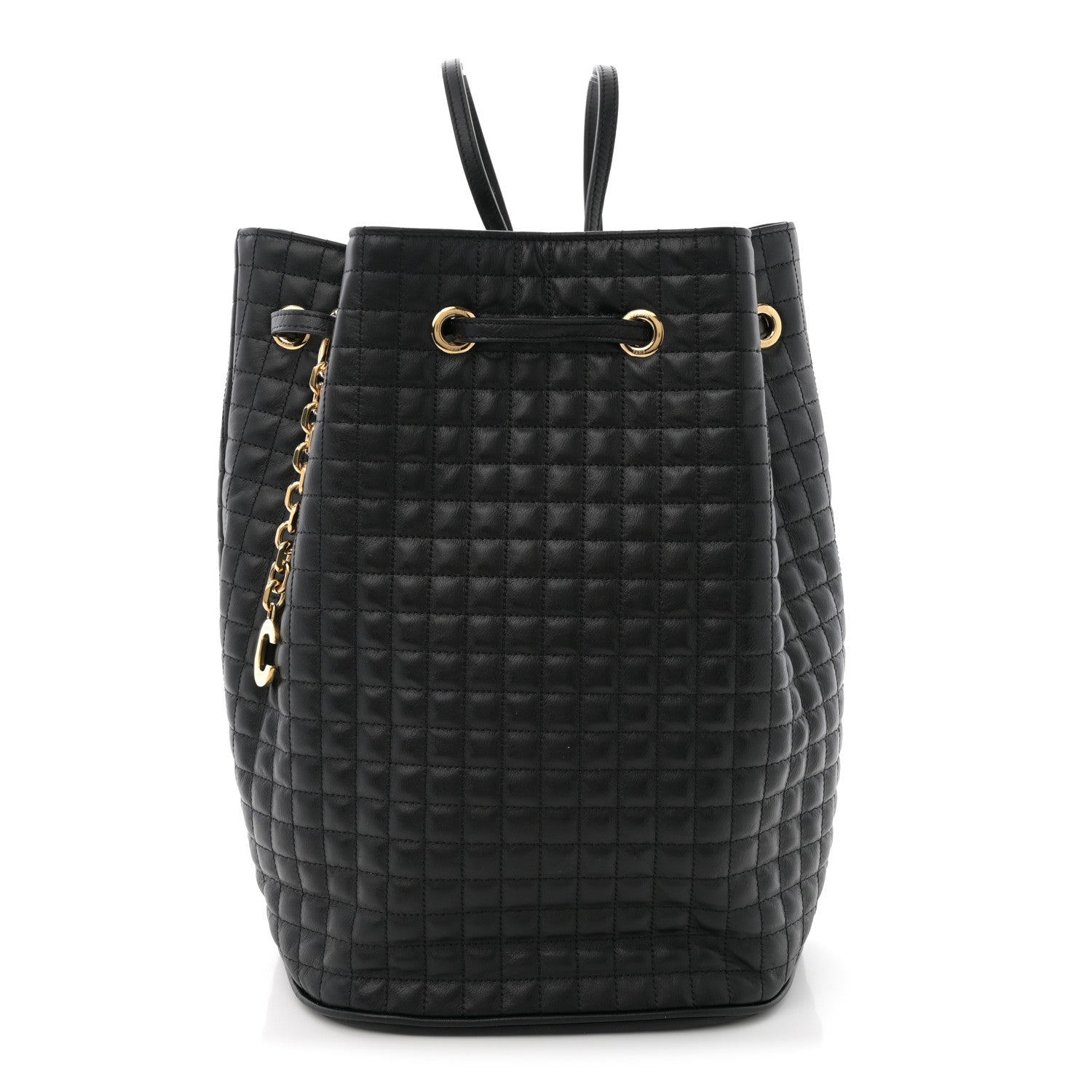 Calfskin Quilted Small C Backpack Black