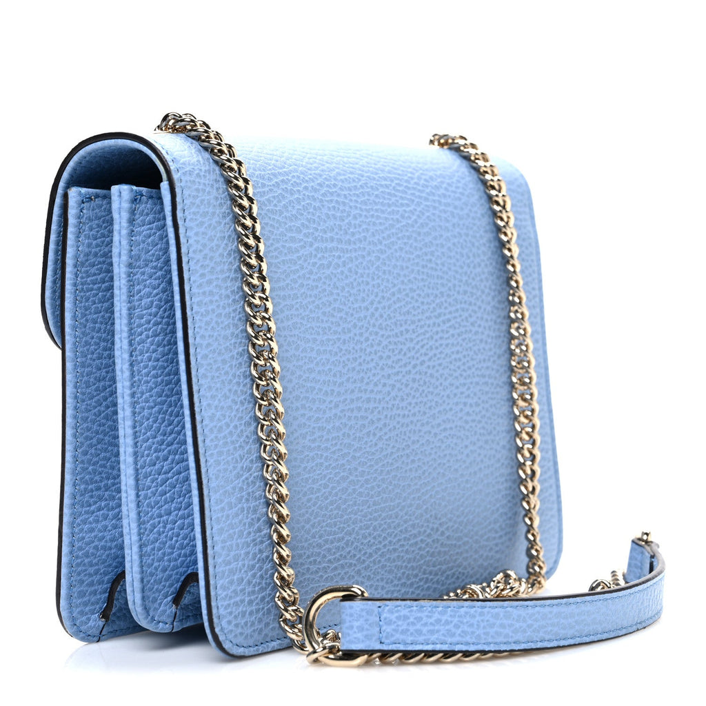 Dollar Calfskin Small Interlocking G Shoulder Bag Mineral Blue