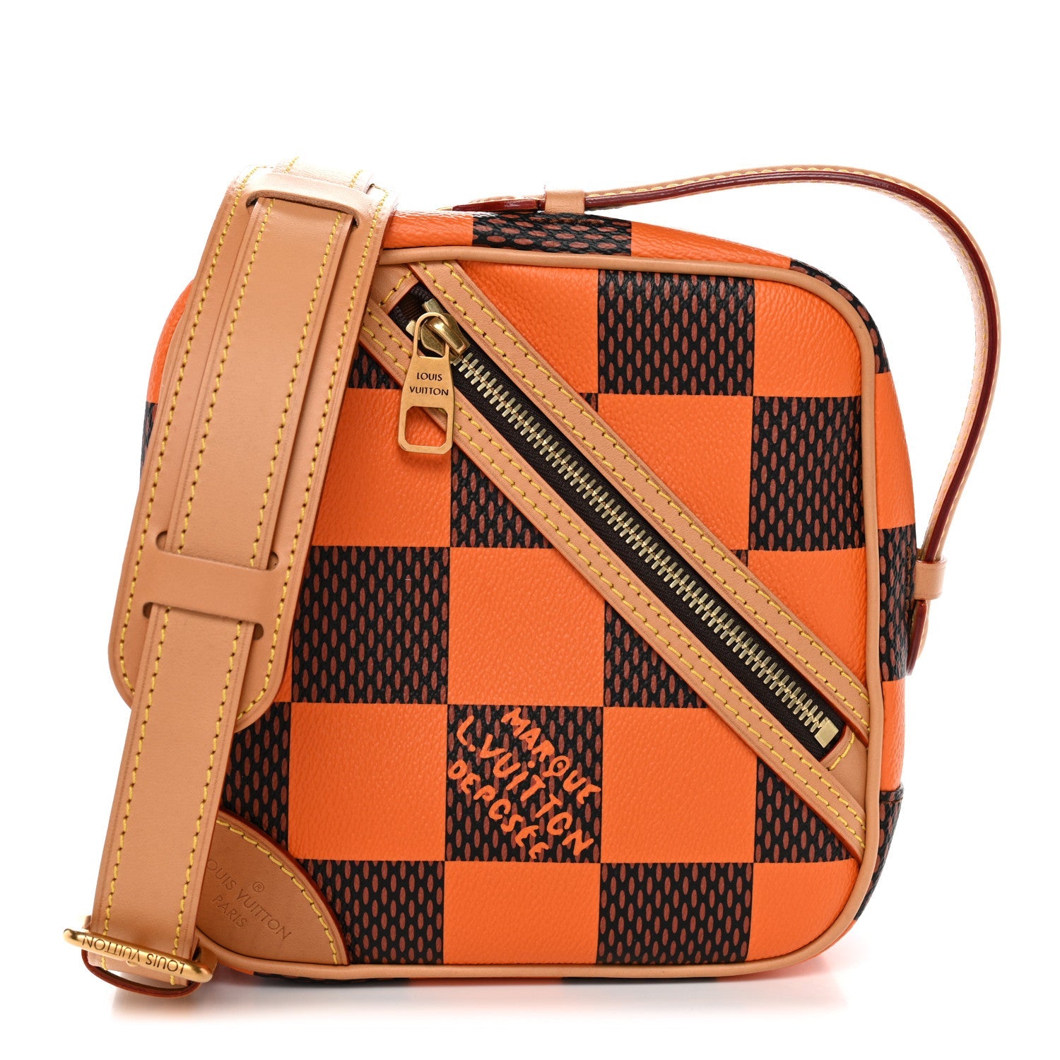Damier Pop Chess Messenger Orange