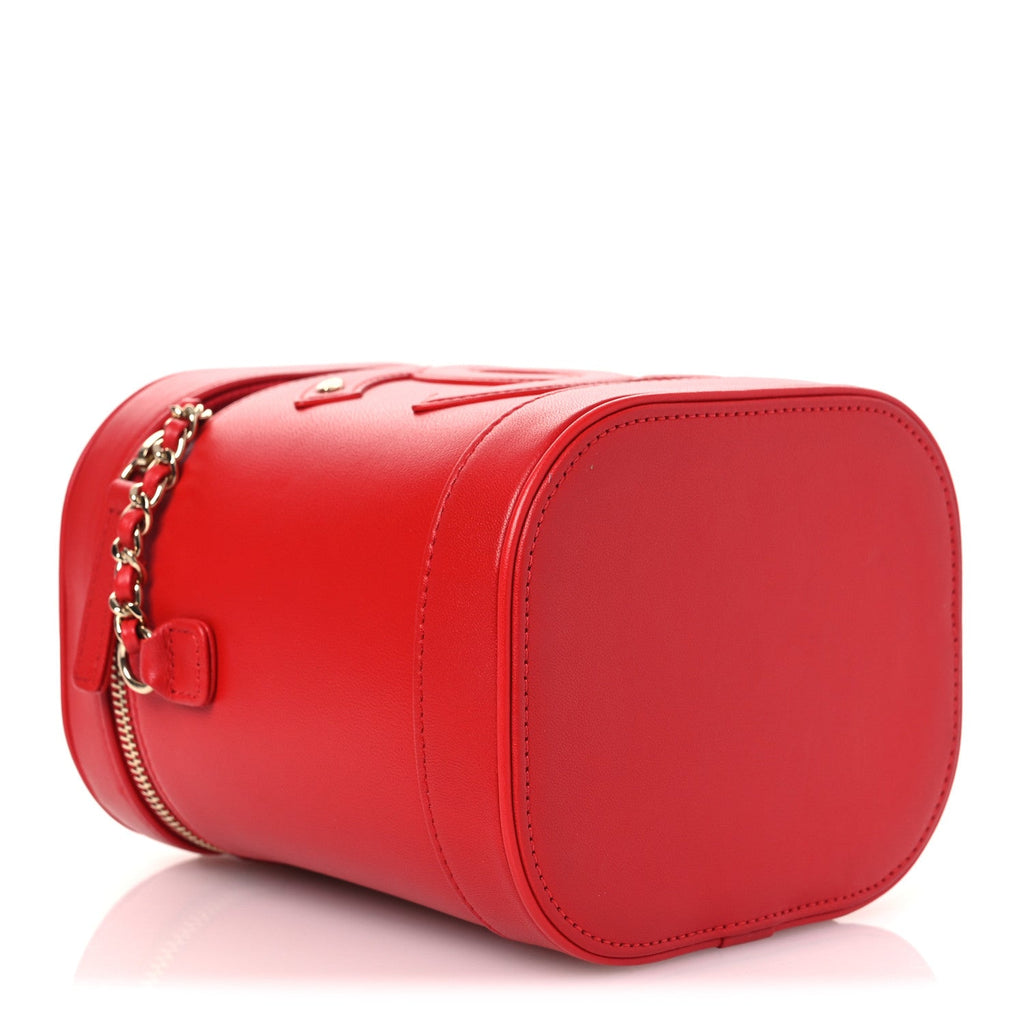 Lambskin Timeless Vanity Cosmetic Case Red