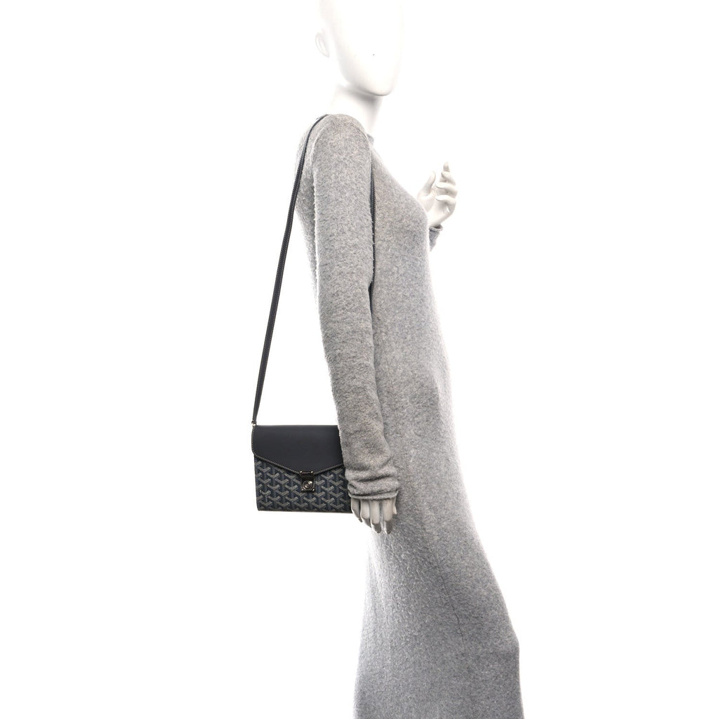 Goyardine Calfskin Chypre Wallet Pouch Grey