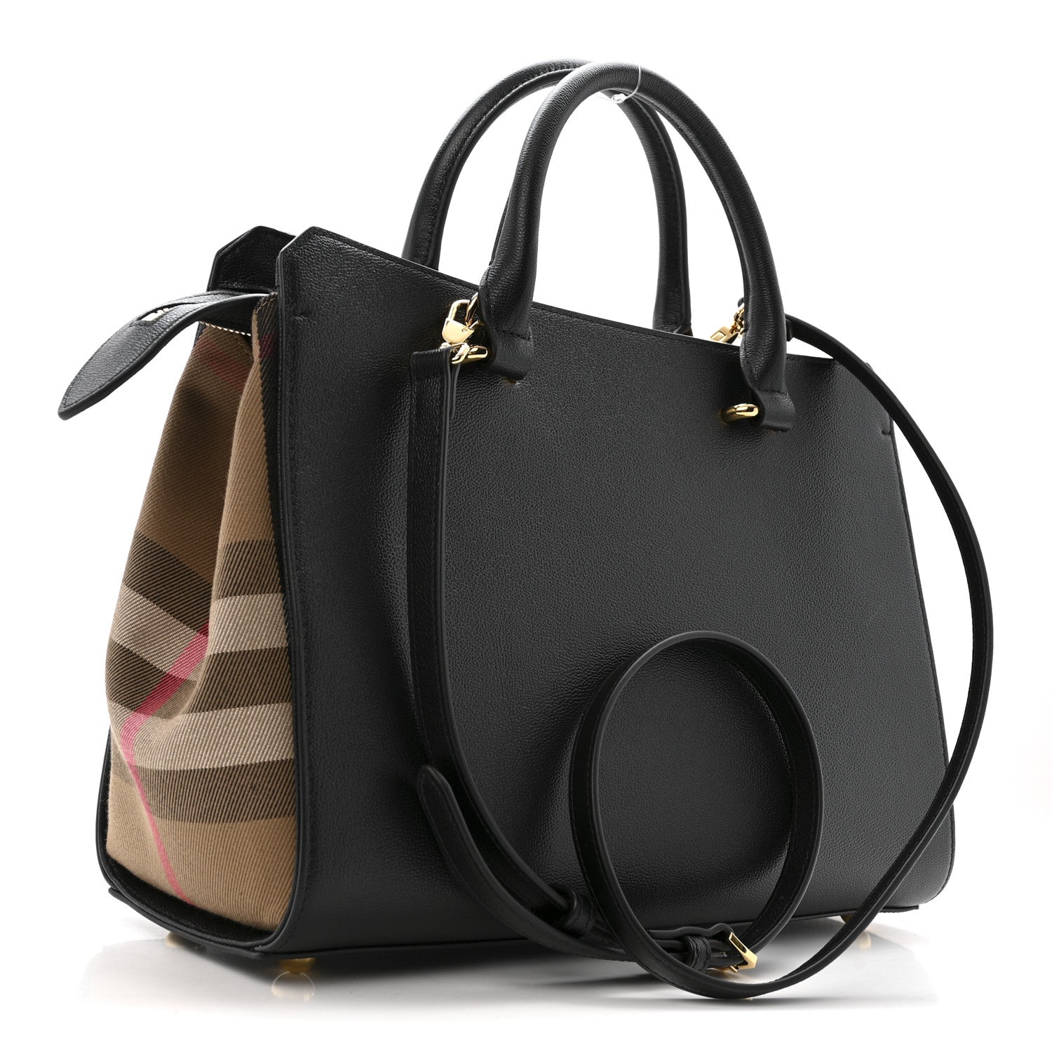 Calfskin Mega Check Small Banwell Tote Black