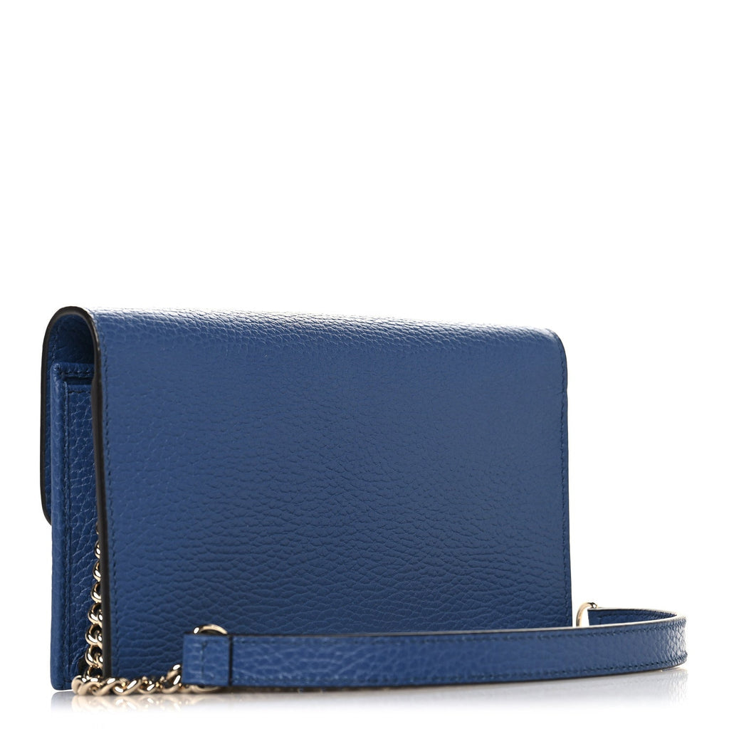 Dollar Calfskin Interlocking G Chain Wallet Caspian