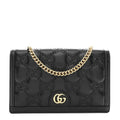 Calfskin GG Matelasse Chain Wallet Black