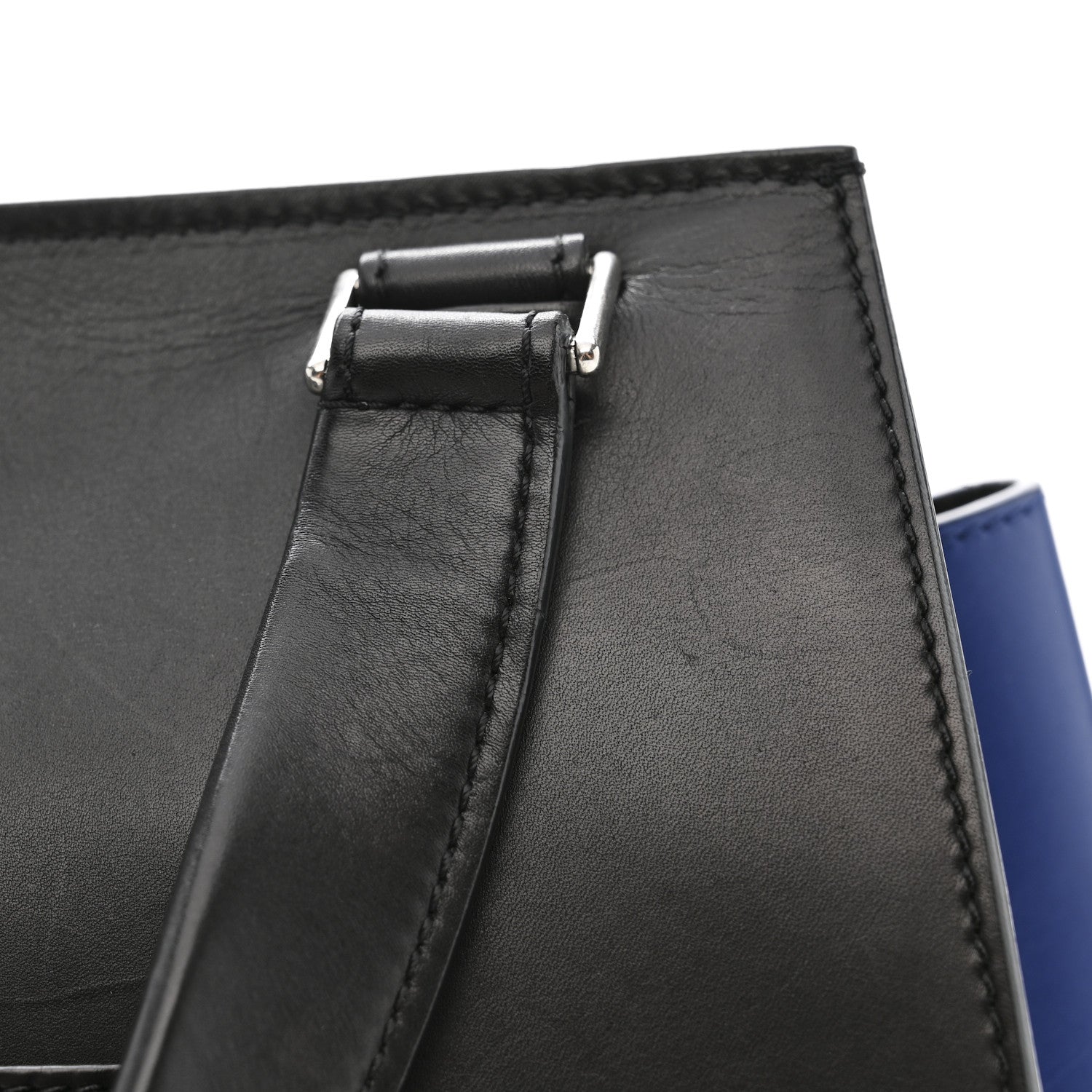 Smooth Calfskin Medium Tri-Color Edge Shoulder Bag Tan