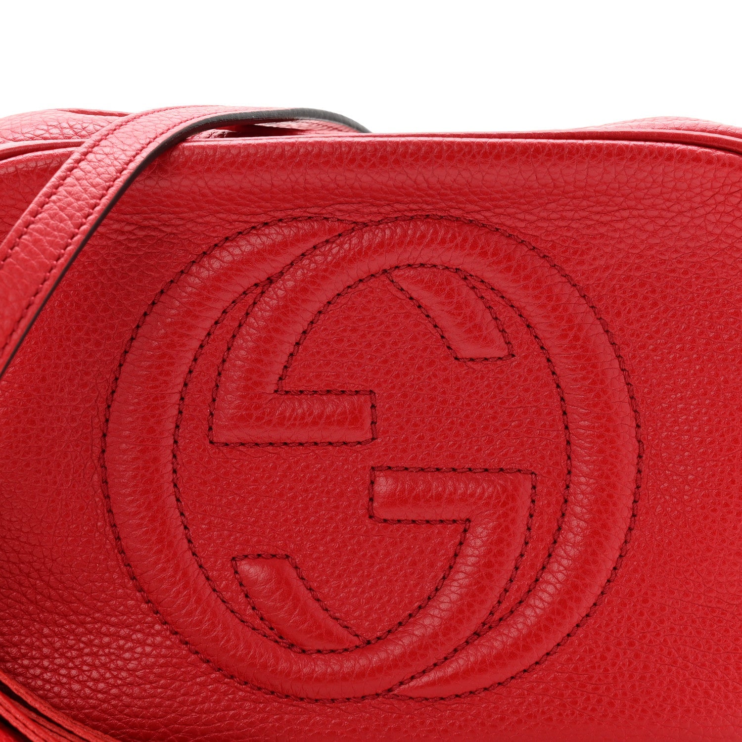 Pebbled Calfskin Small Soho Disco Bag Tabasco Red