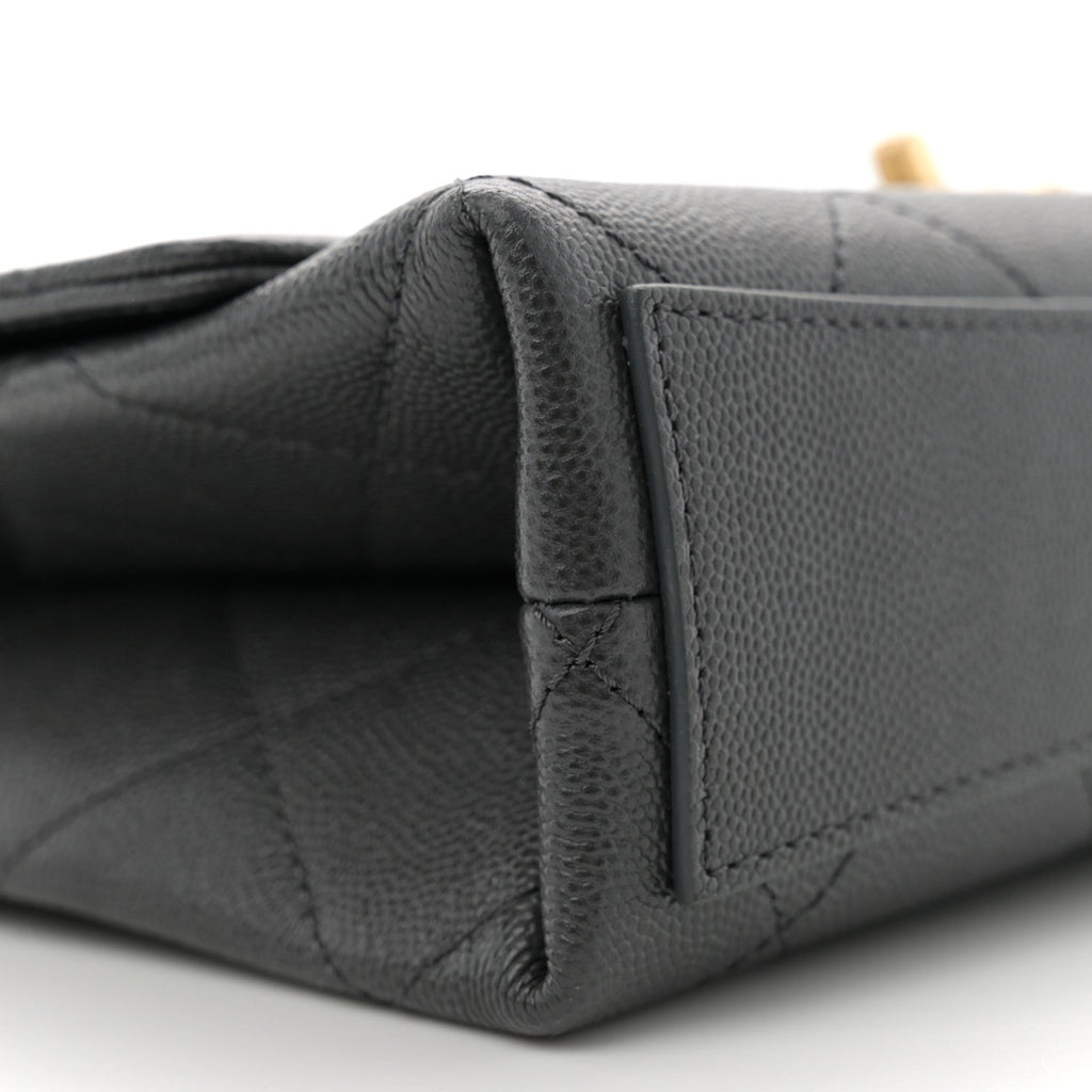 Caviar Quilted Bracelet On Chain Flap Dark Grey