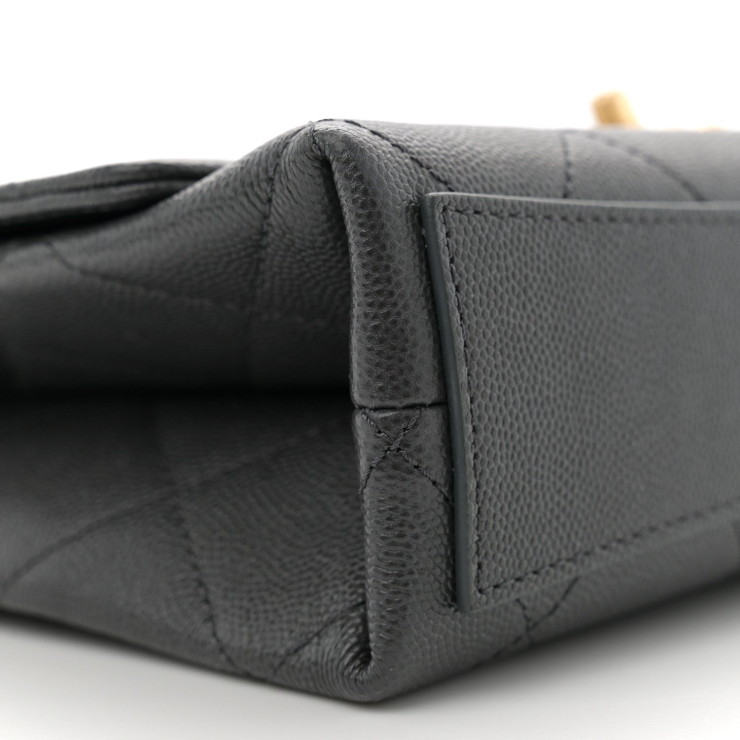 Caviar Quilted Bracelet On Chain Flap Dark Grey
