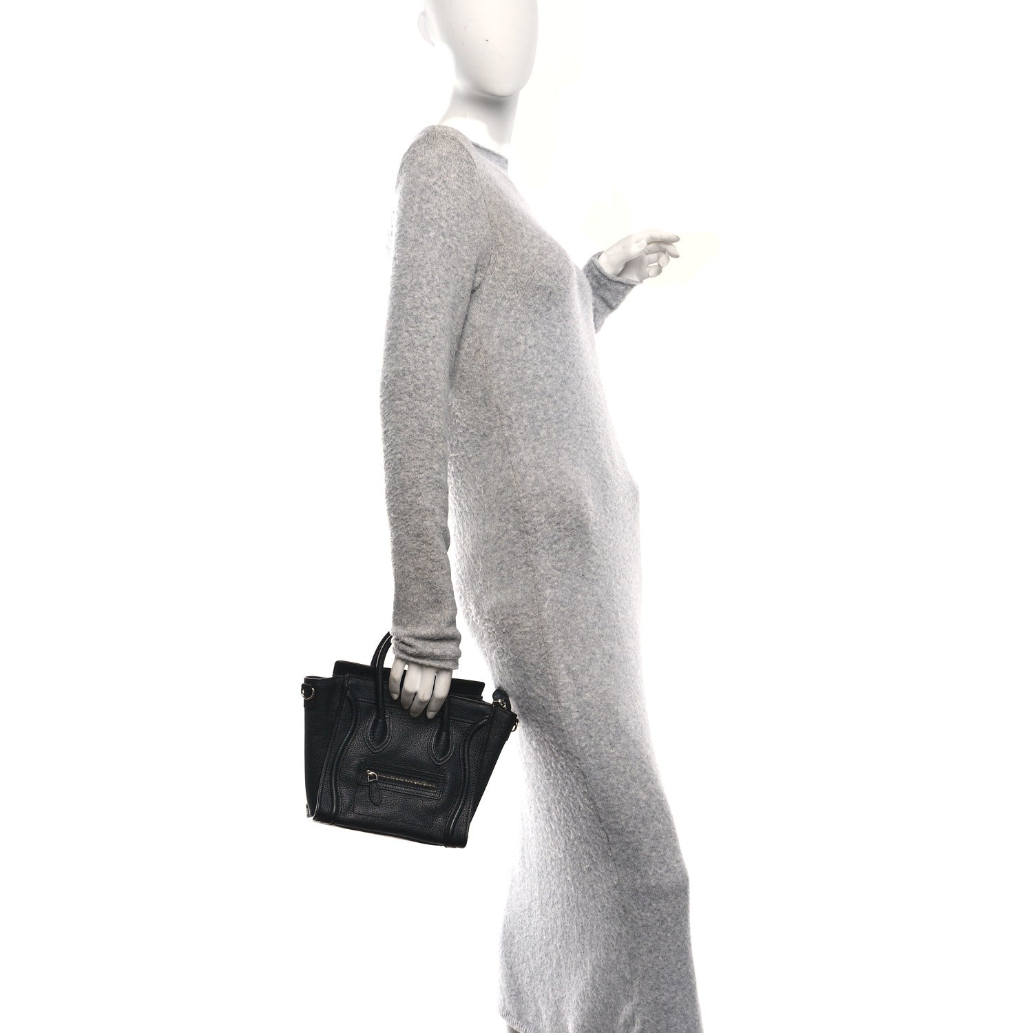 Pebbled Calfskin Nano Luggage Black