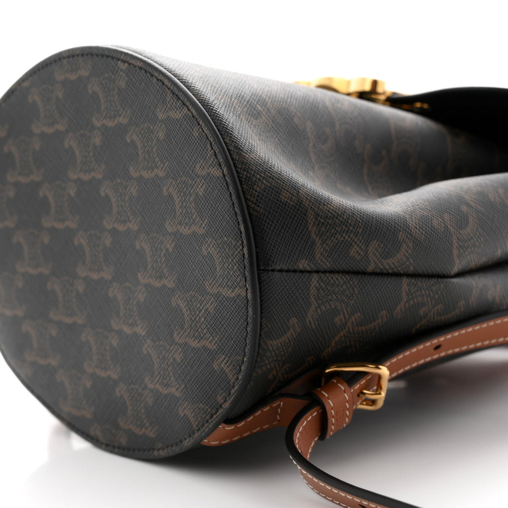 Triomphe Canvas Calfskin Bonnie Backpack Tan