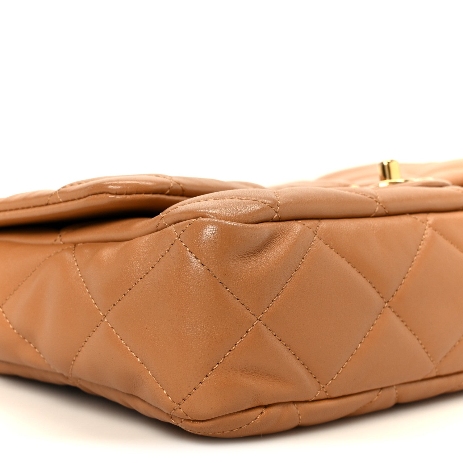 Lambskin Quilted Large CC Funky Town Flap Beige