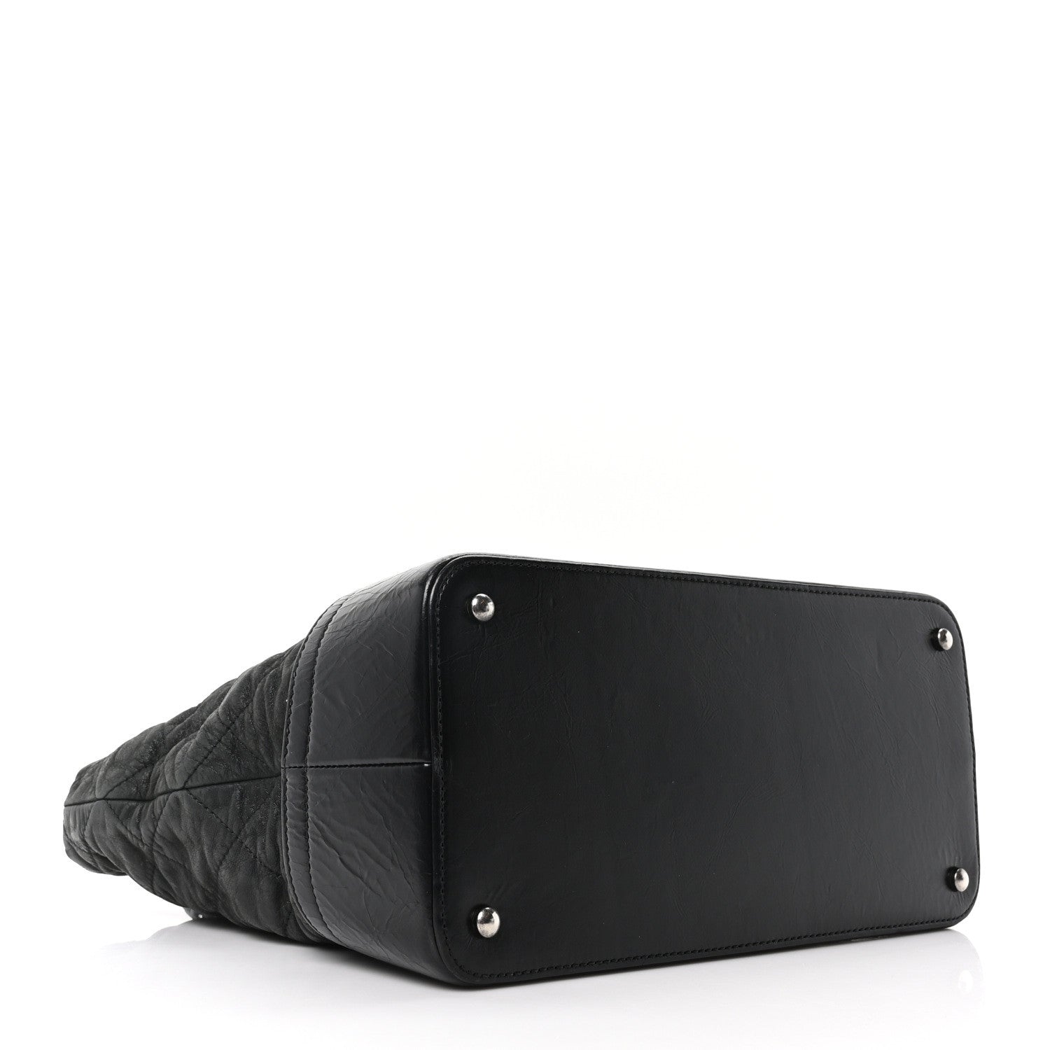 Iridescent Calfskin VIP Shopping Tote Black