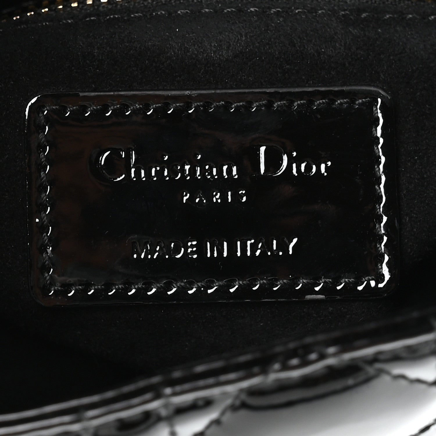 Patent Cannage Mini Lady Dior Black