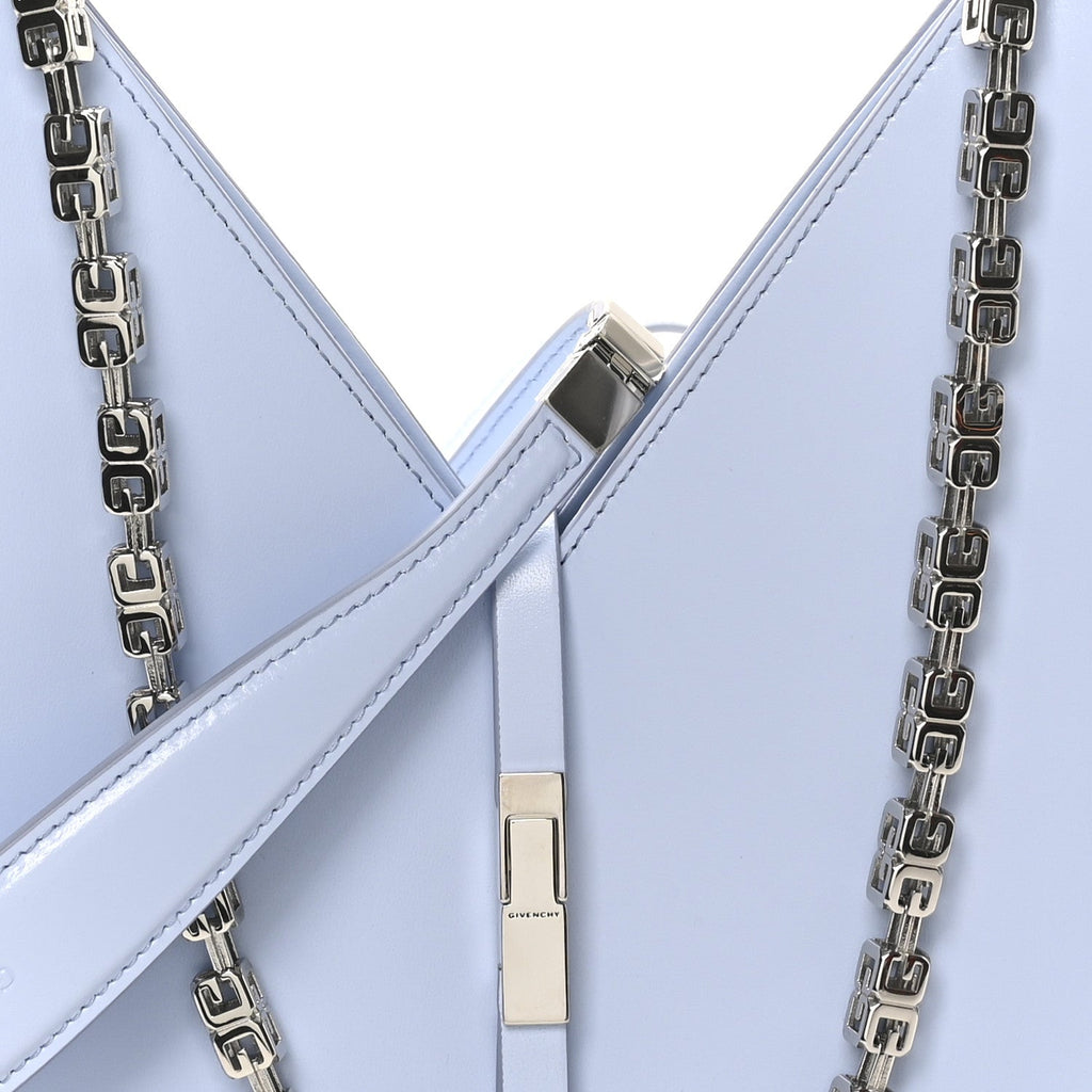 Box Calfskin Mini Cut Out Shoulder Bag Baby Blue