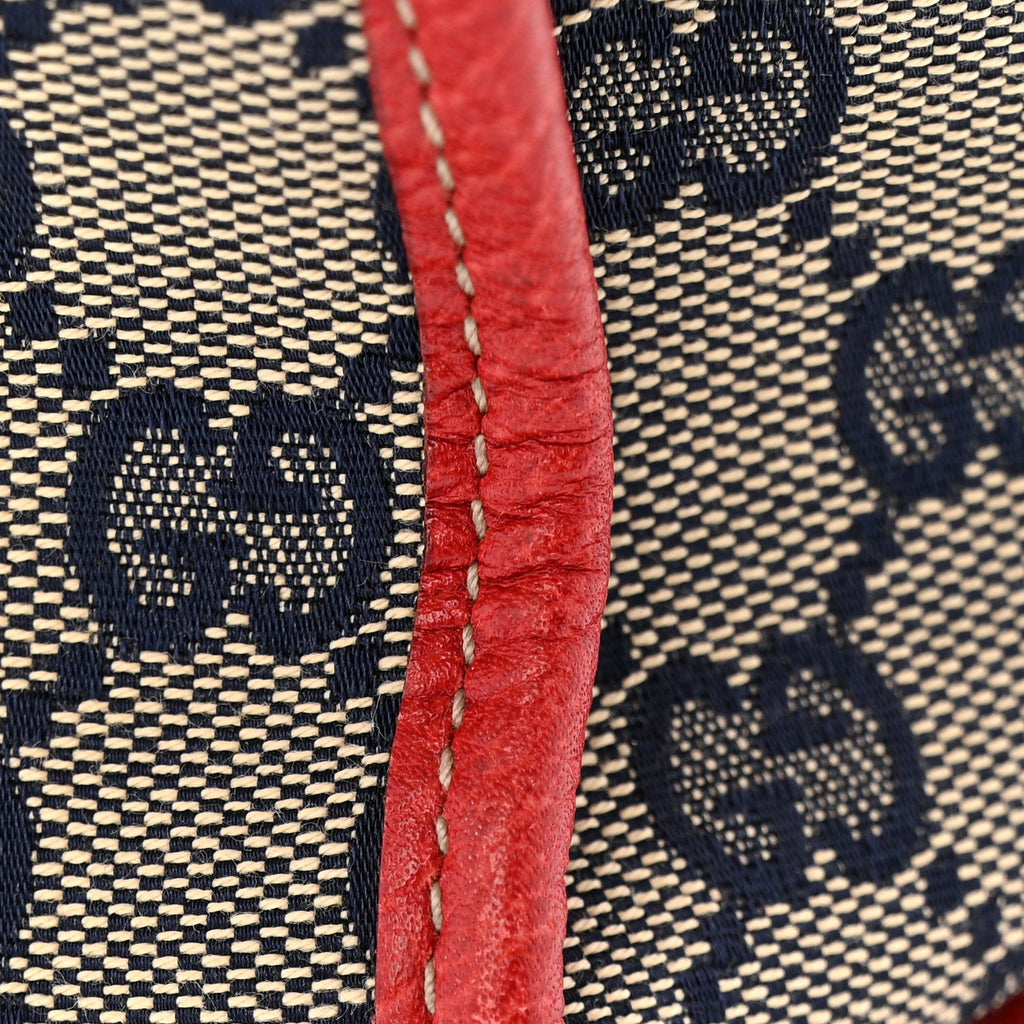Monogram Work Tote Navy Red