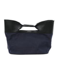 Calfskin Denim Large The Bow Bag Blue Black