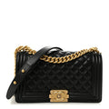 Caviar Quilted Medium Boy Flap Black