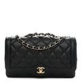 Lambskin Quilted Small Flap Bag Black