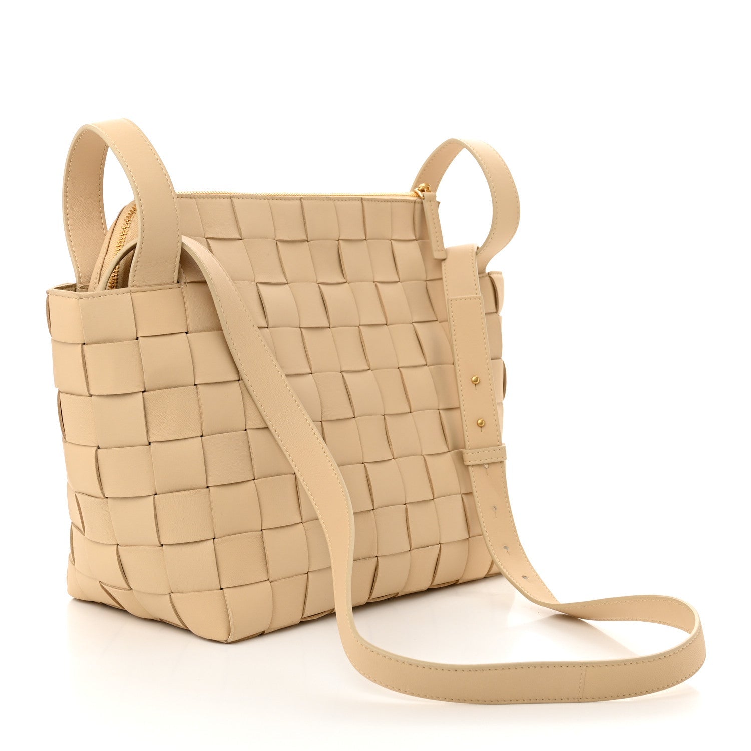 Lambskin Maxi Intrecciato Bowling Cassette Shoulder Bag Porridge