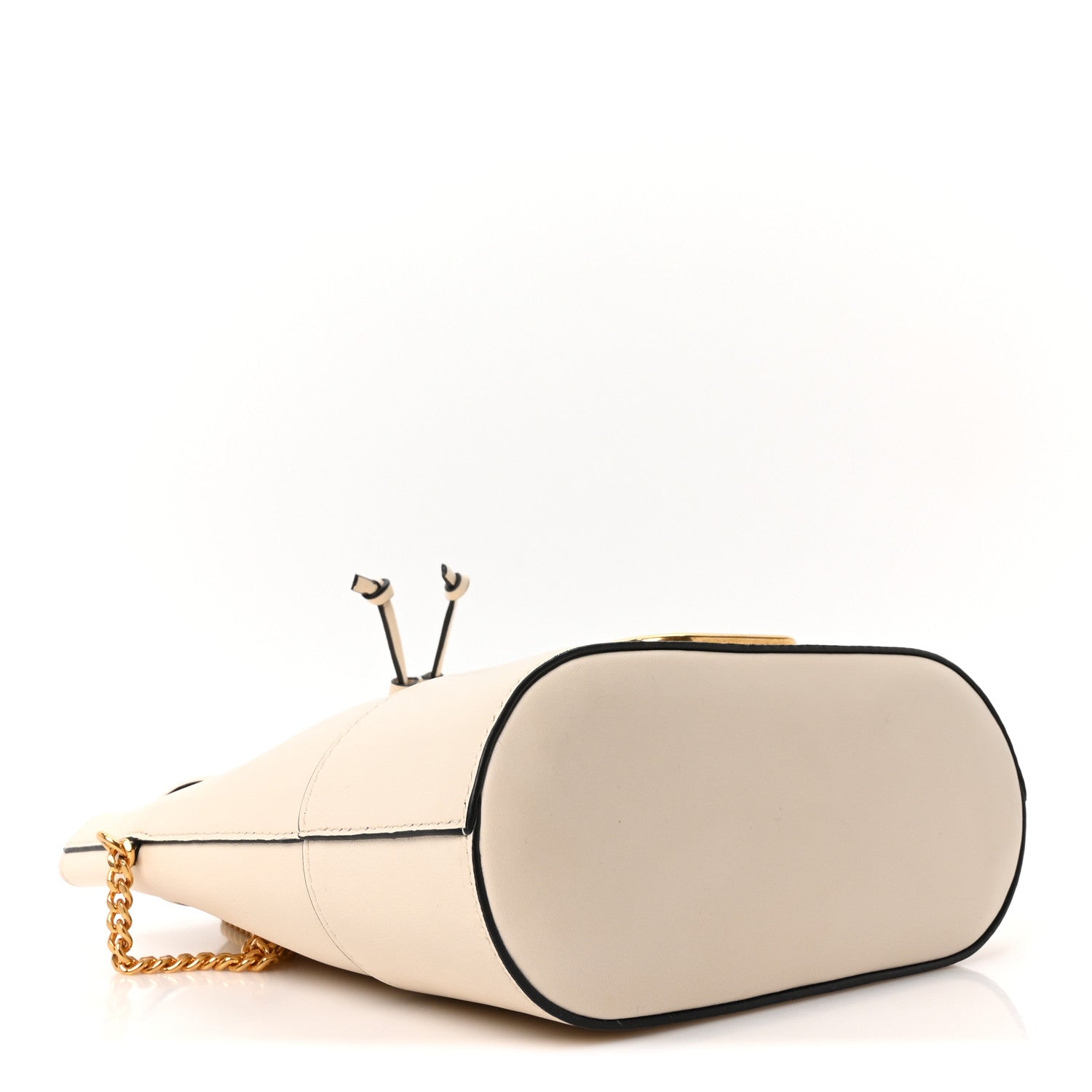 Nappa Mini VLogo Signature Chain Bucket Bag Light Ivory