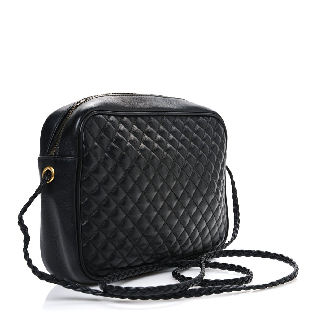 Calfskin Web Trapuntata Small GG Shoulder Bag Black